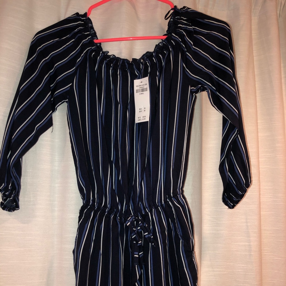 long stripped romper